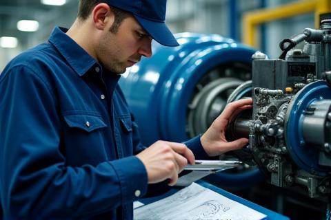 Technician repairing industrial equipment